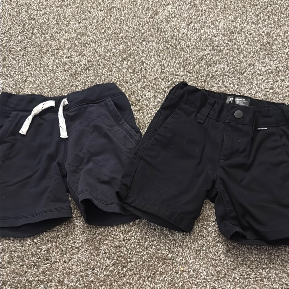 Kids Black and Navy Shorts Set